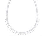 Tennis Necklace with Dangling Stones