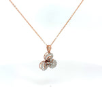 Crystal-Encrusted Clover Pendant Necklace in Rose Gold