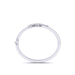 Petal Design Diamond Curved Bangle