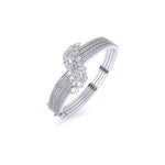 Petal Design Diamond Curved Bangle