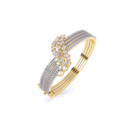 Petal Design Diamond Curved Bangle