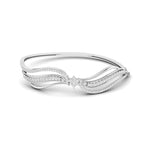 Elegant Wave Design Diamond Bangle