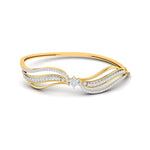 Elegant Wave Design Diamond Bangle