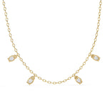 Delicate Chain Necklace with Five Diamond Drops