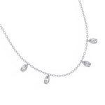 Delicate Chain Necklace with Five Diamond Drops