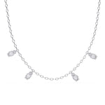 Delicate Chain Necklace with Five Diamond Drops