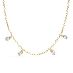 Delicate Chain Necklace with Five Diamond Drops