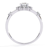 Delicate Halo Diamond Engagement Ring