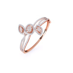 Elegant Swirl & Leaf Diamond Bangle