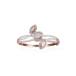 Elegant Swirl & Leaf Diamond Bangle
