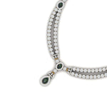 Diamond and Emerald Two-Row Necklace