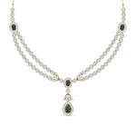 Diamond and Emerald Two-Row Necklace