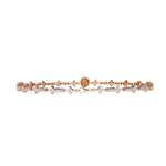 Diamond Bracelet in Yellow Gold with Floral Motif
