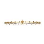 Diamond Bracelet in Yellow Gold with Floral Motif