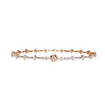 Diamond Bracelet in Yellow Gold with Floral Motif