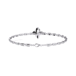 Diamond Chain Bracelet with Floral Motif
