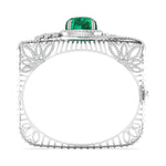 Emerald & Diamond Cluster Bangle