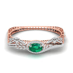 Emerald & Diamond Cluster Bangle