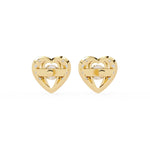 Diamond Heart Cluster Earrings