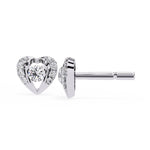 Diamond Heart Cluster Earrings