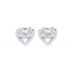 Diamond Heart Cluster Earrings