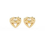 Diamond Heart Cluster Earrings