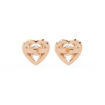 Diamond Heart Cluster Earrings
