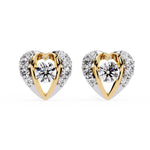 Diamond Heart Cluster Earrings