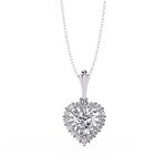 Solitaire Diamond Heart Pendant