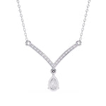 Diamond V-Pendant Necklace