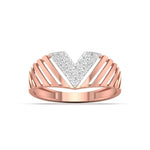 Diamond V Ring Rose Gold
