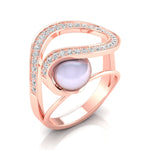 Double Halo Pearl Diamond Ring