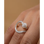 Double Halo Pearl Diamond Ring