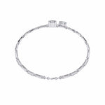 Double Row Diamond Bracelet with Chain