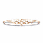 Double Row Diamond Bracelet with Chain Detail