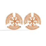 Elegant Diamond Earrings in Two-Tone Gold