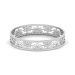 Patterned Floral Diamond Bangle