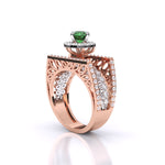 Emerald Aura Diamond Ring