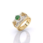 Emerald Aura Diamond Ring