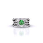 Emerald Aura Diamond Ring