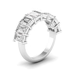 Emerald Diamond Channel Setting Half Eternal Ring