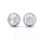 Diamond Ball Stud Earrings