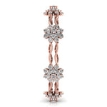 Floral Design Gold Diamond Bangle