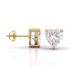 1.5 Carat Each Heart Solitaire Diamond Studs