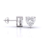 1.5 Carat Each Heart Solitaire Diamond Studs