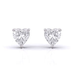 1.5 Carat Each Heart Solitaire Diamond Studs