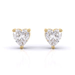 1.5 Carat Each Heart Solitaire Diamond Studs