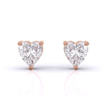 1.5 Carat Each Heart Solitaire Diamond Studs