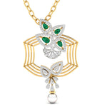 Fancy Pear Cut Emerald Diamond Stunning Pendant