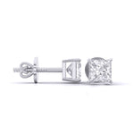 0.5 Carat Each Princess Diamond Studs